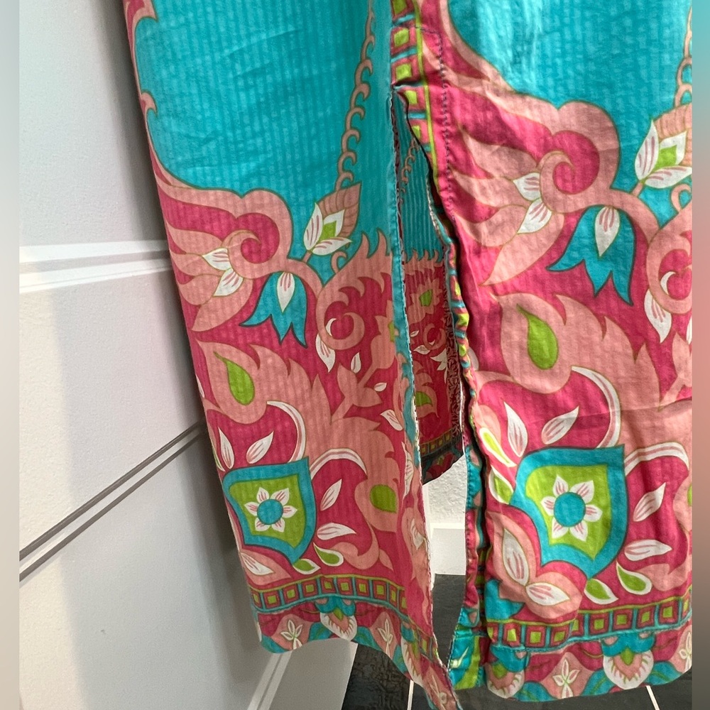 Robert Graham Silk/Cotton Collarless Short Dress - Picture 4 of 4